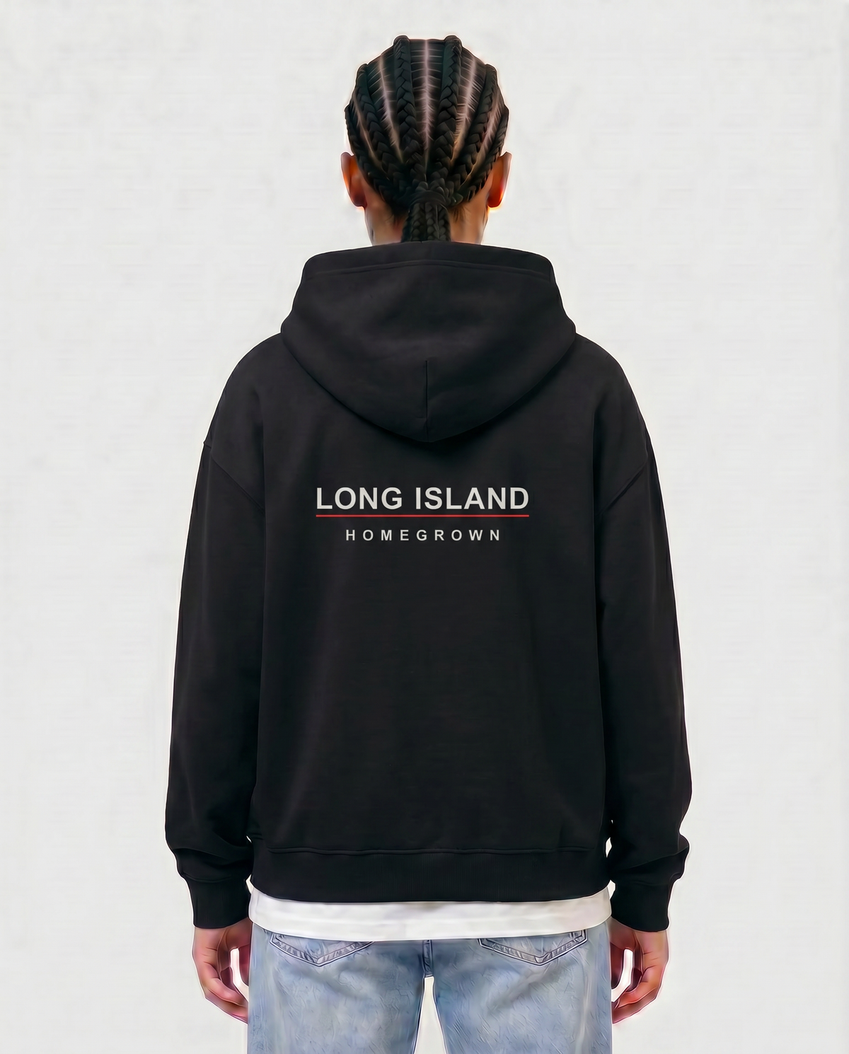 Homegrown — female model Amara, Long Island back, Black #Model_F #Region_Long Island #Color_Black