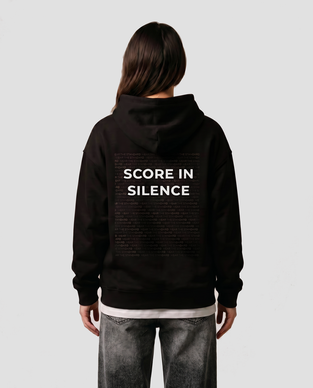 Score In Silence — Echo — Female model back (Rei), Black #Model_F #Color_Black