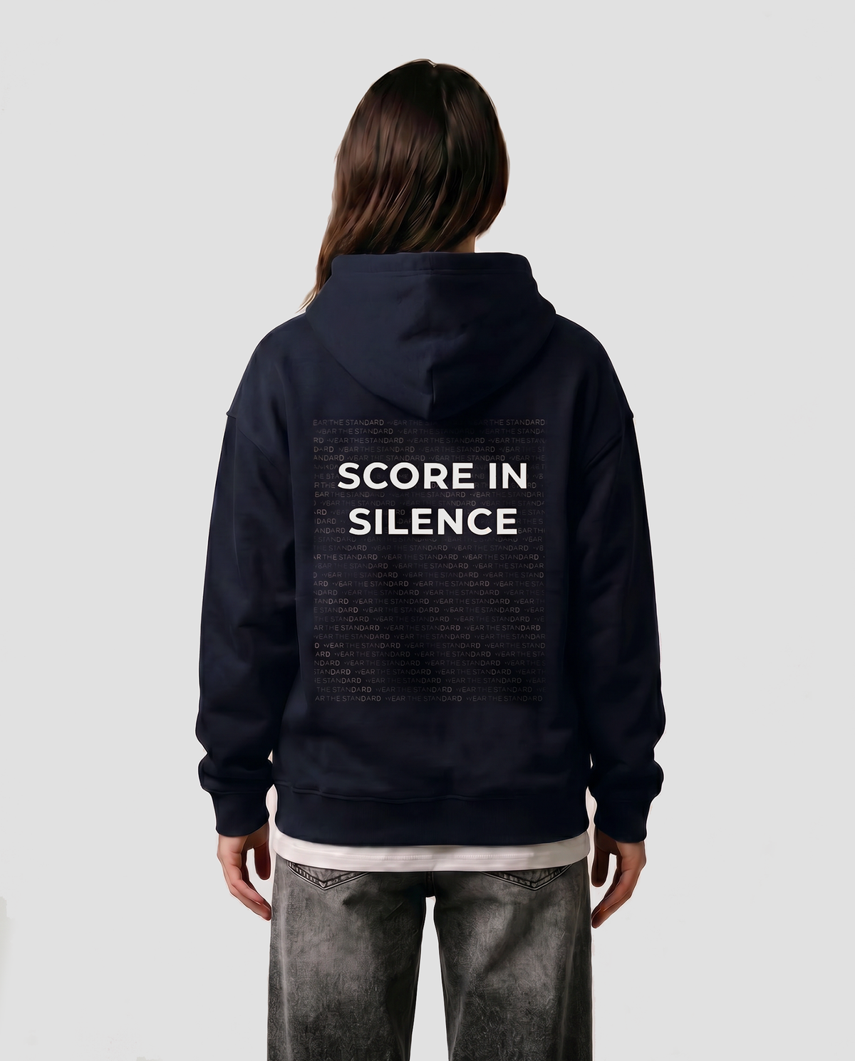 Score In Silence — Echo — Female model back (Rei), Blue Ink #Model_F #Color_Blue Ink