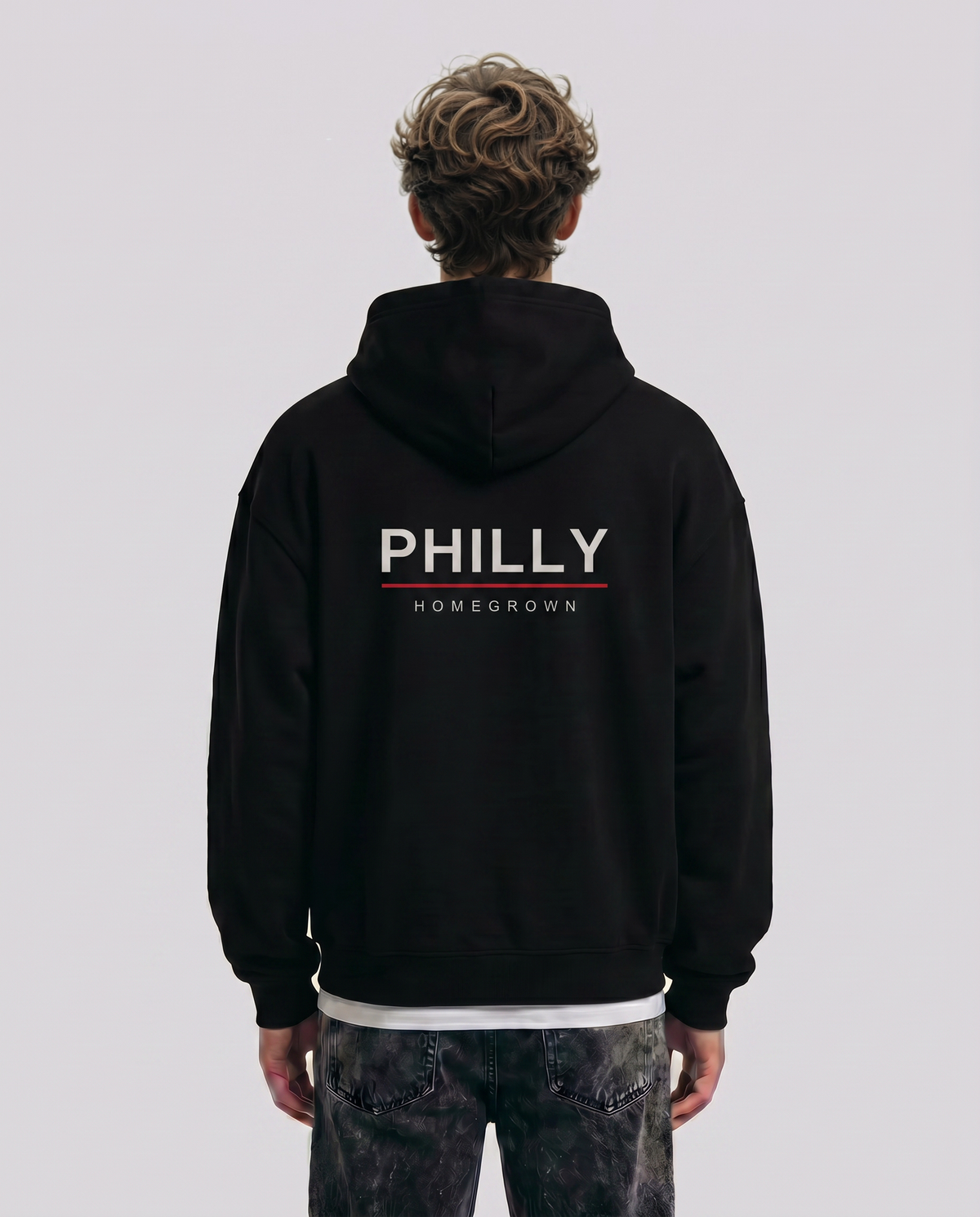 Homegrown — male model Brooks, Philly back, Black #Model_M #Region_Philly #Color_Black