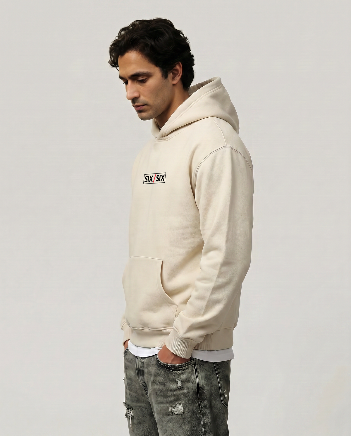 Lace — Blush — Men's model Enzo, three-quarter view, Natural #Model_M #Color_Natural #Design_Blush