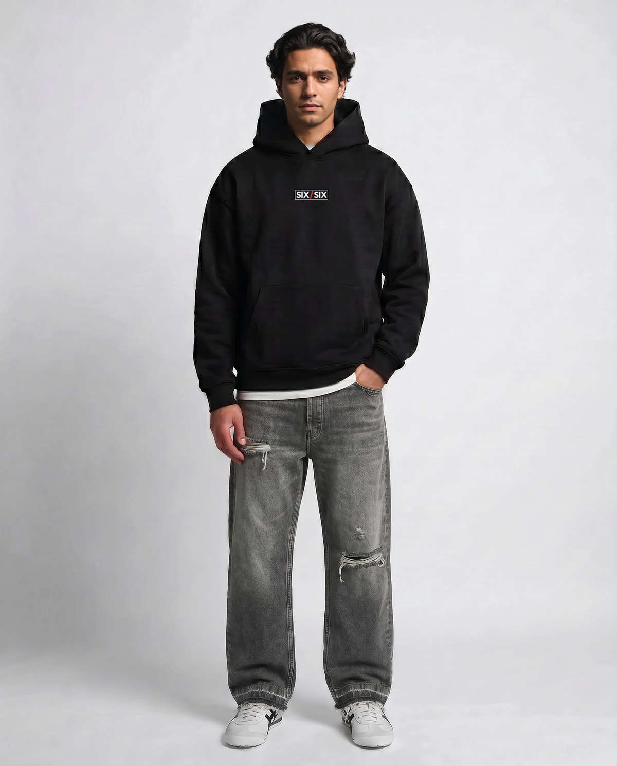 Lace — Sunset Heritage — Male model Enzo, full length, Black #Model_M #Color_Black #Design_Sunset Heritage