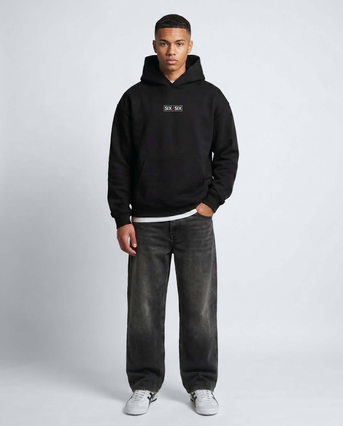 Wear The Standard — Cage — Male model full look (Roman), Black #Model_M #Color_Black