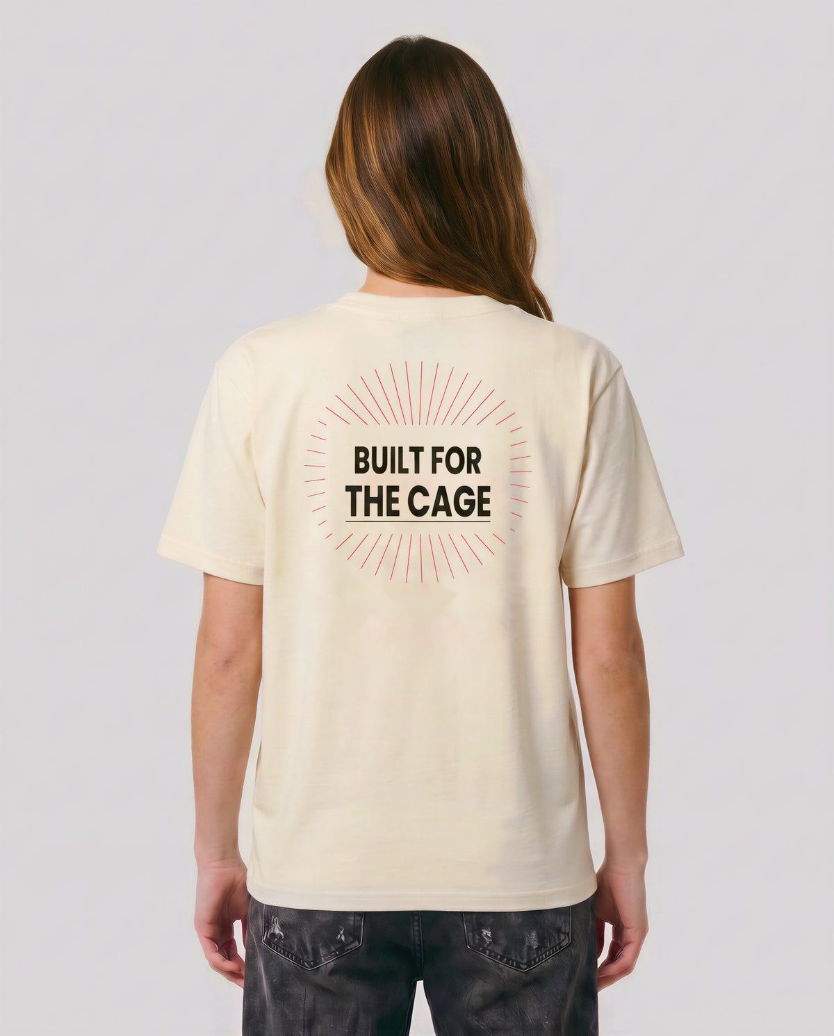 Built For The Cage model — back, Ecru #Color_Ecru