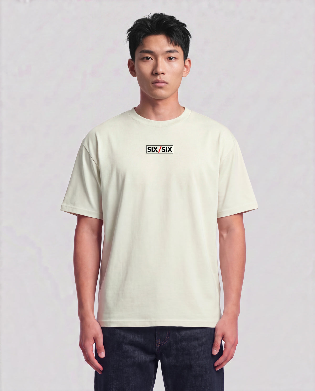 Score In Silence model — front, Ecru #Color_Ecru