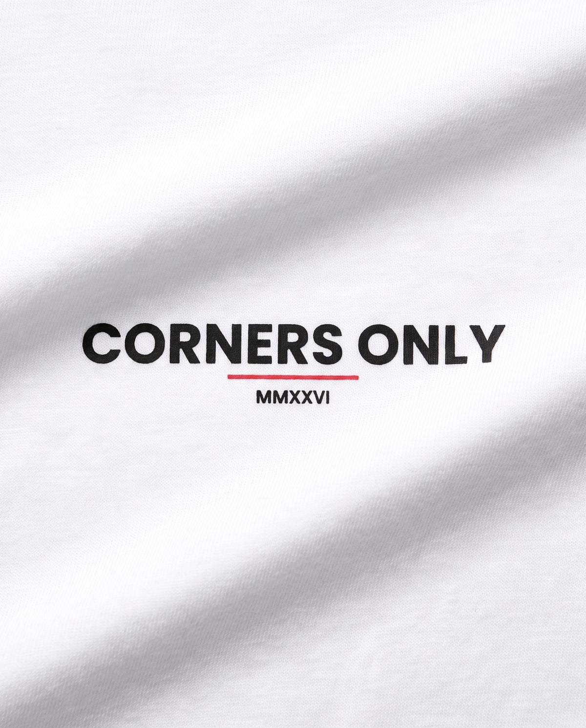 Corners Only — logo close-up back, White #Color_White