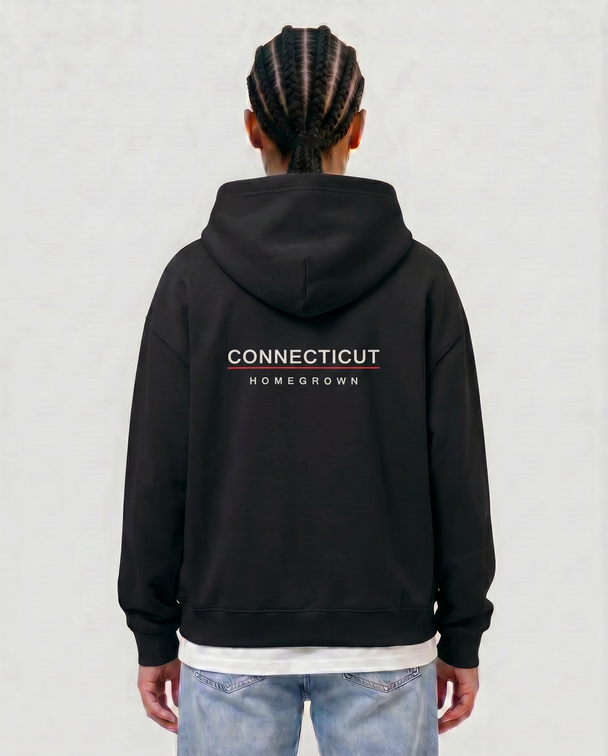 Homegrown — female model Amara, Connecticut back, Black #Model_F #Region_Connecticut #Color_Black