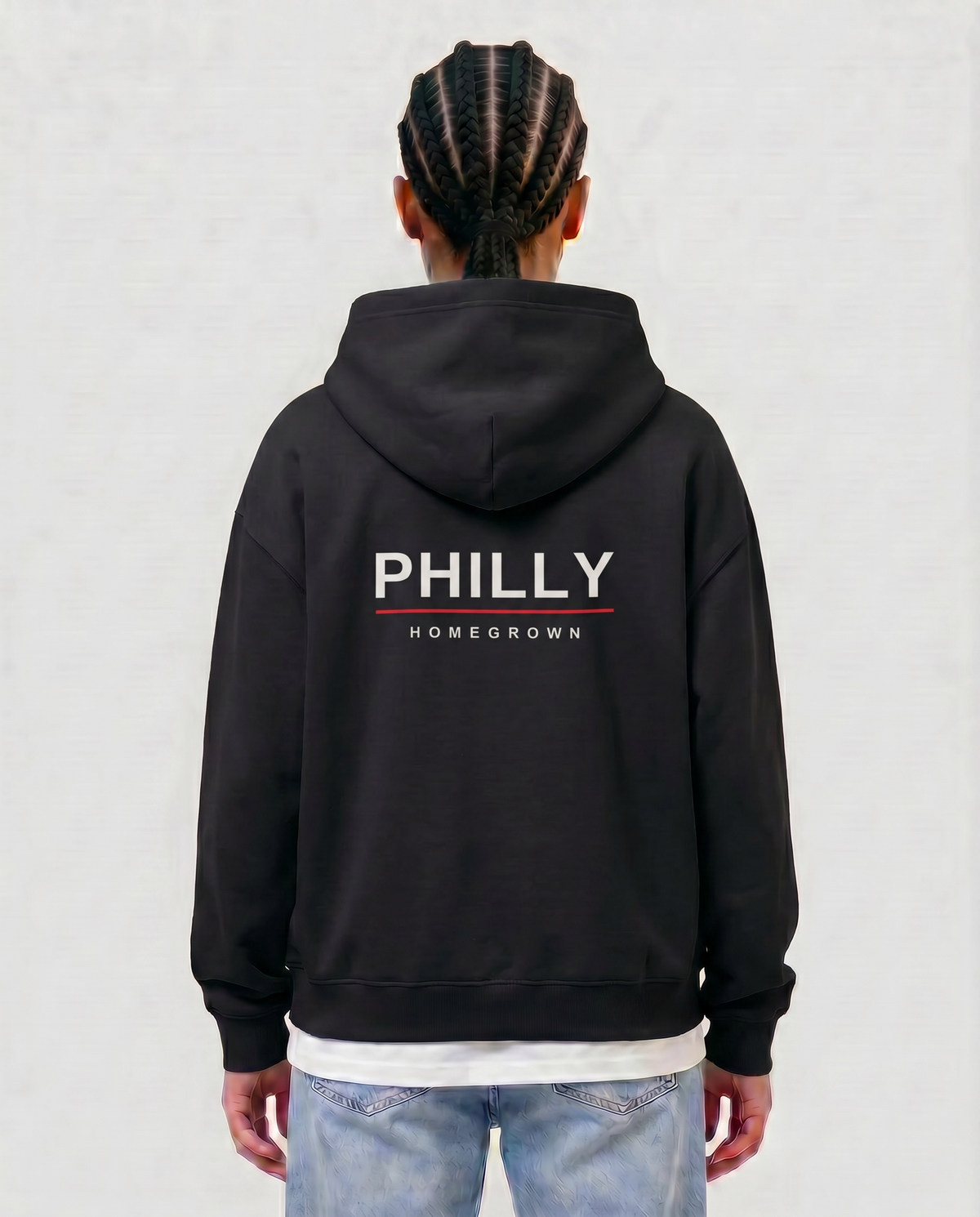 Homegrown — female model Amara, Philly back, Black #Model_F #Region_Philly #Color_Black