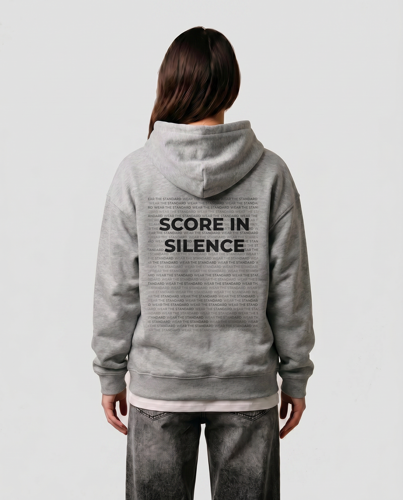 Score In Silence — Echo — Female model back (Rei), Marle Grey #Model_F #Color_Marle Grey