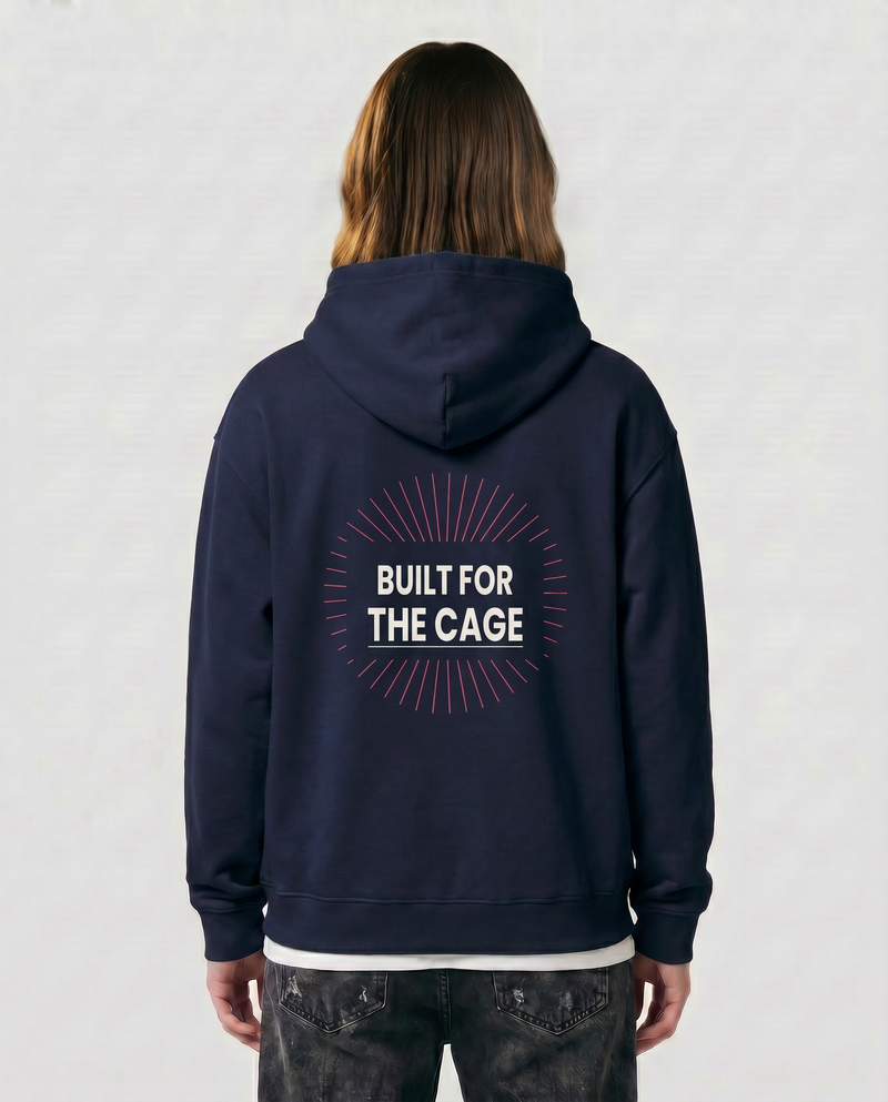 Built For The Cage — Radiant — Female model back (Sage), Blue Ink #Model_F #Color_Blue Ink
