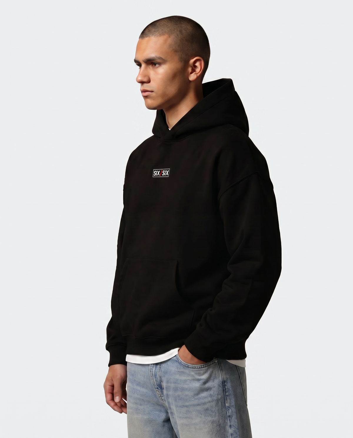 Built For The Cage — Radiant — Male model three-quarter (Cruz), Black #Model_M #Color_Black