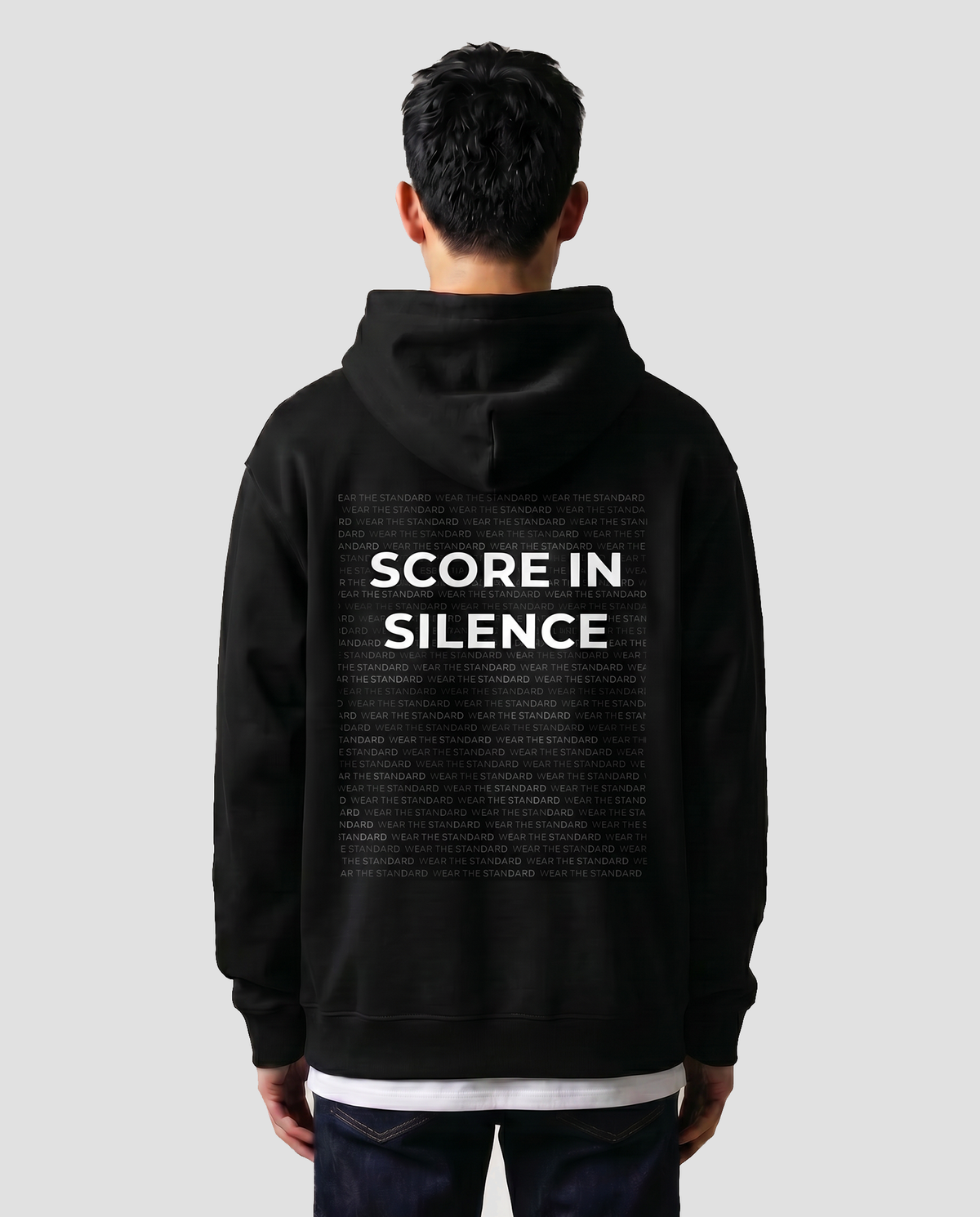 Score In Silence — Echo — Male model back (Jae), Black #Model_M #Color_Black