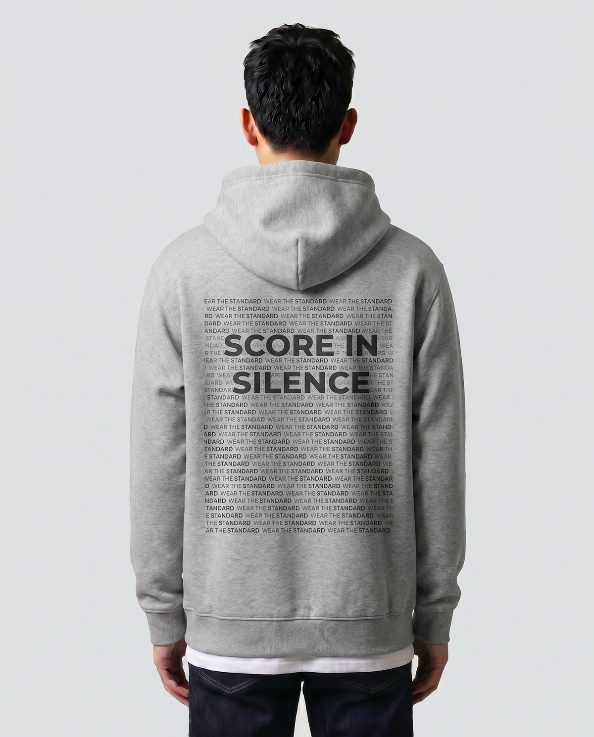 Score In Silence — Echo — Male model back (Jae), Marle Grey #Model_M #Color_Marle Grey