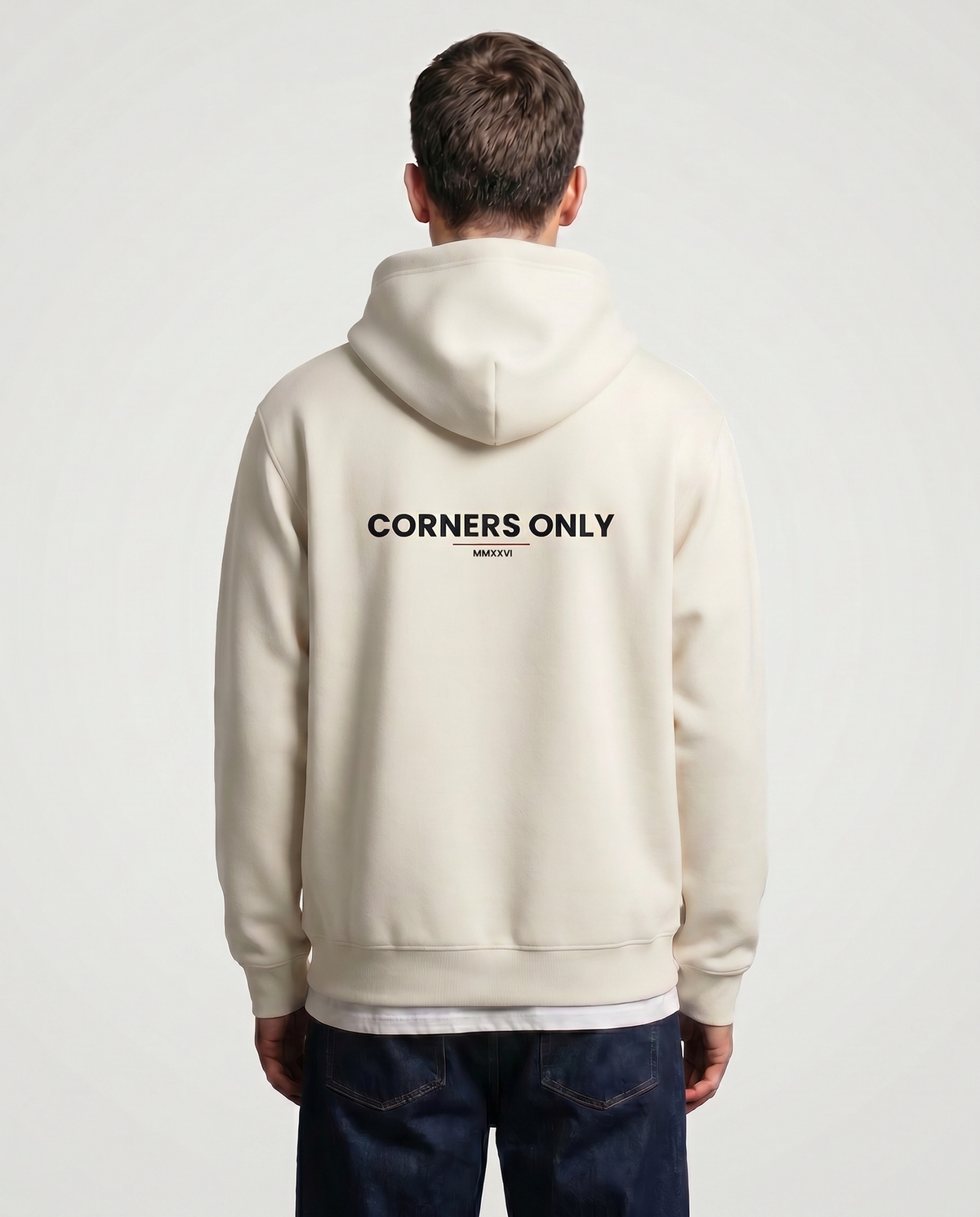 Corners Only — Baseline — Male model back (Niko), Natural #Model_M #Color_Natural