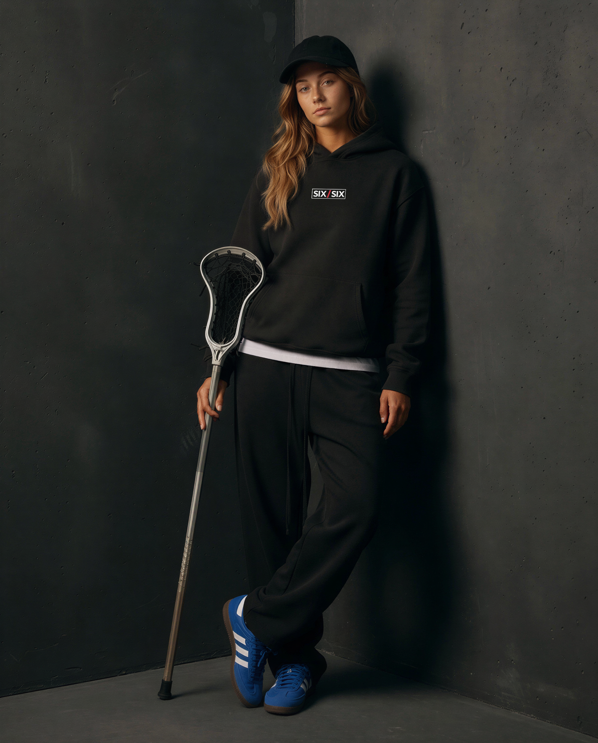 FOUNDERS CLASS Hoodie — Female model editorial (Reese), Black #Model_F #Color_Black