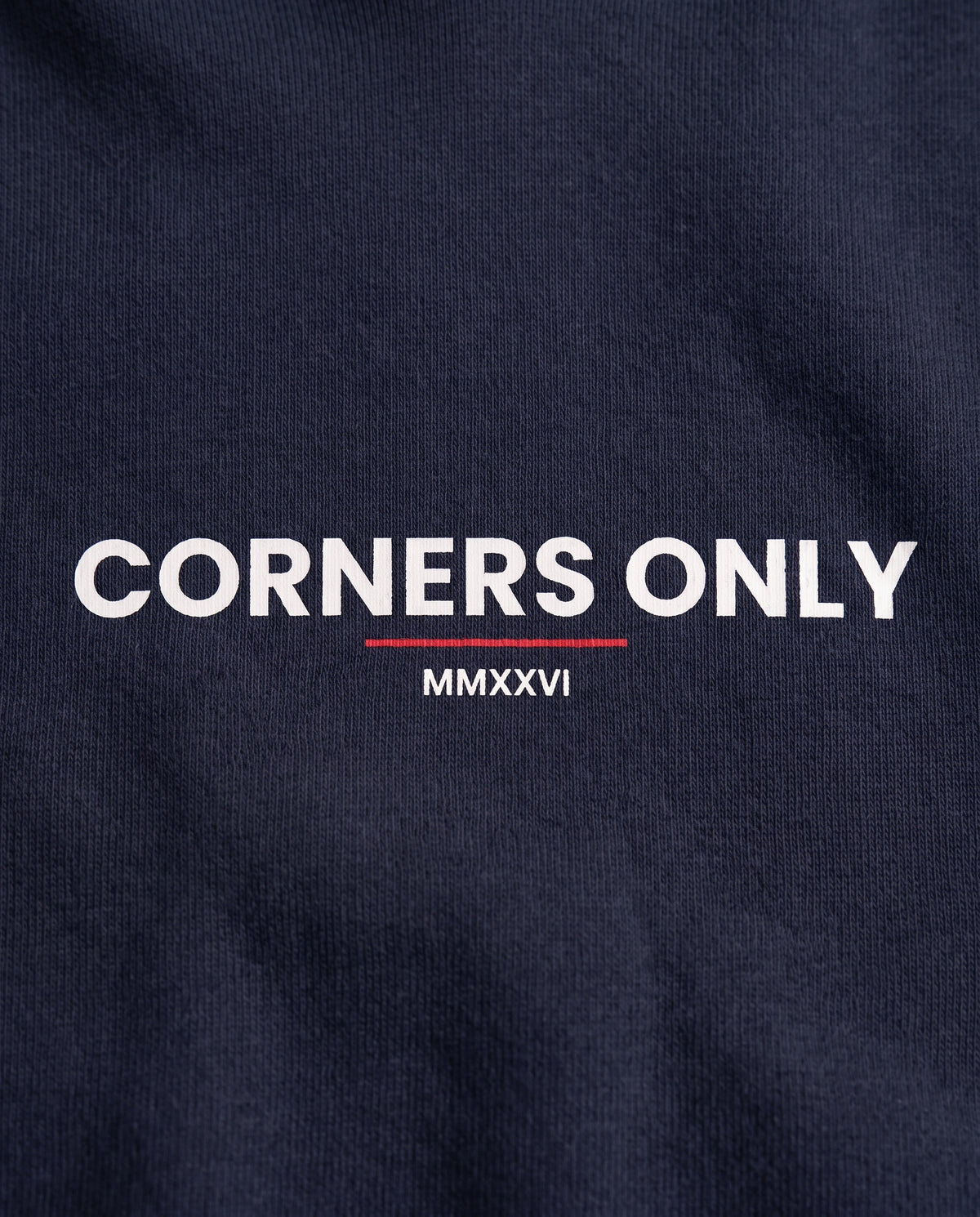 Corners Only — Baseline — Back logo detail, Blue Ink #Color_Blue Ink