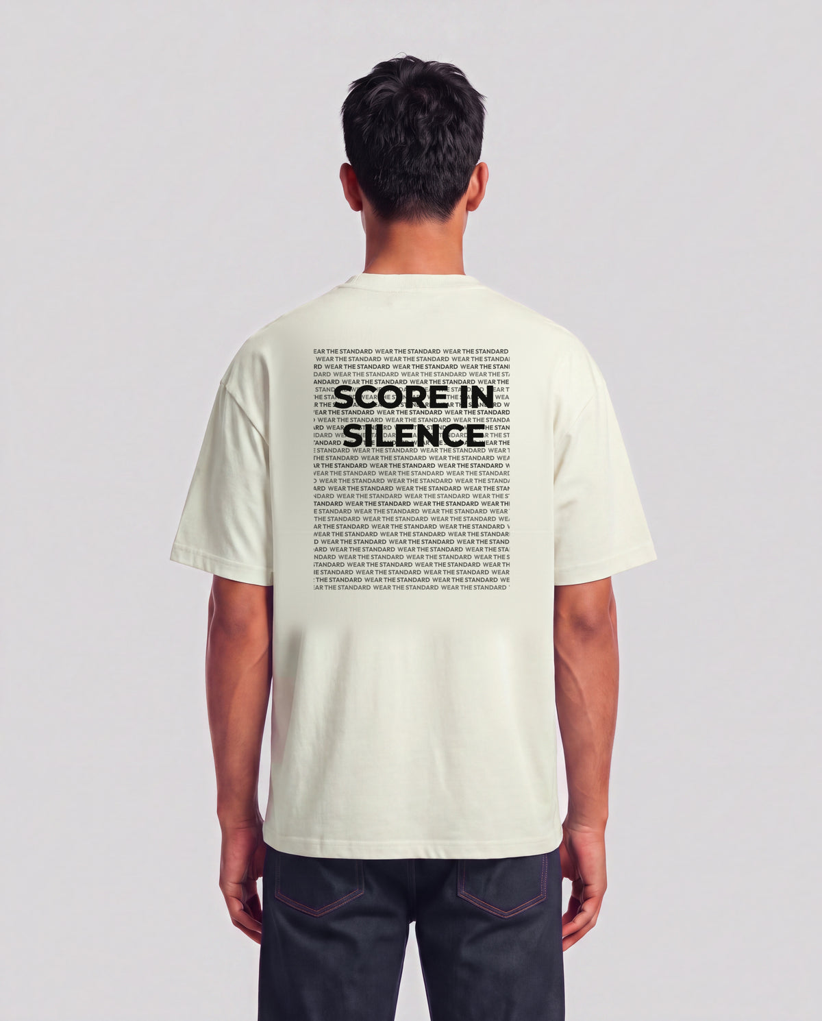 Score In Silence model — back, Ecru #Color_Ecru