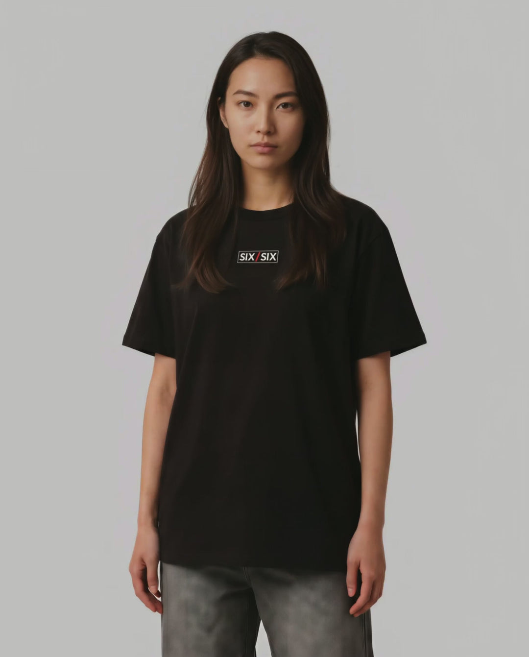 Score in Silence tee on female model