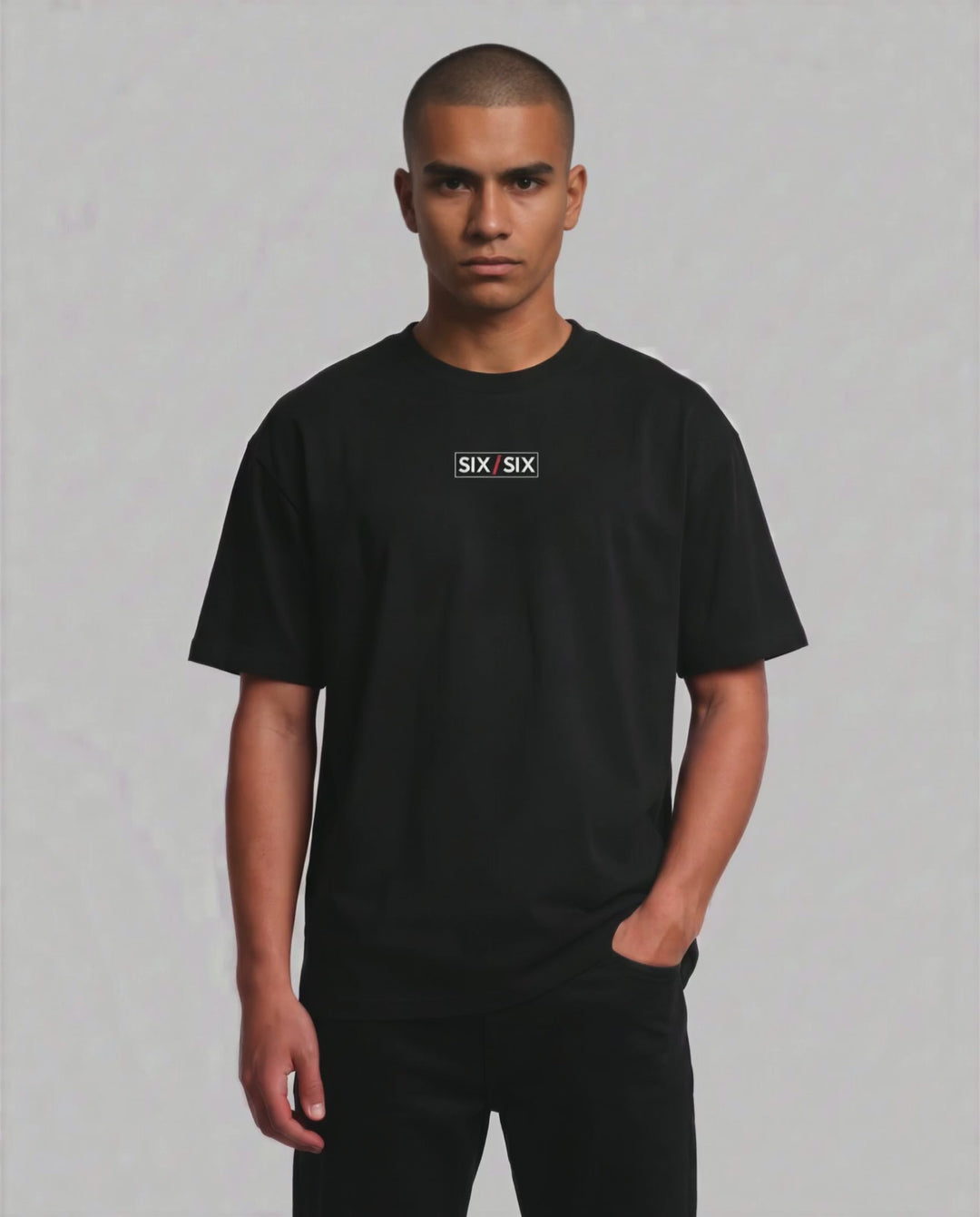 Built for the Cage tee on male model — 360 view
