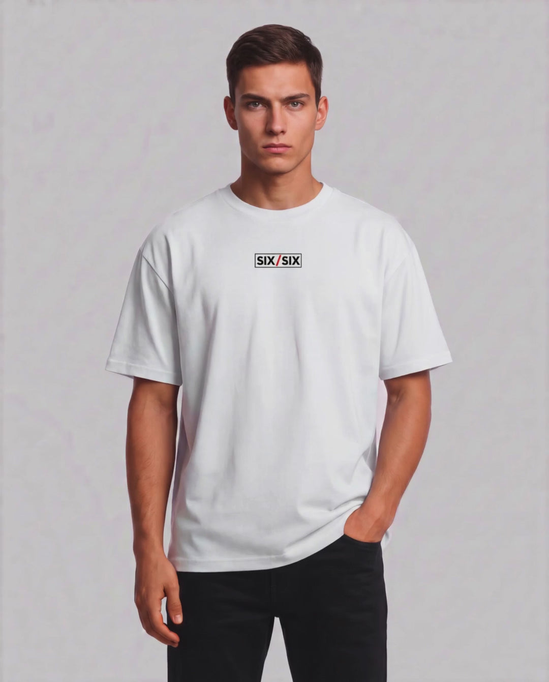 Corners Only tee on male model — 360 view